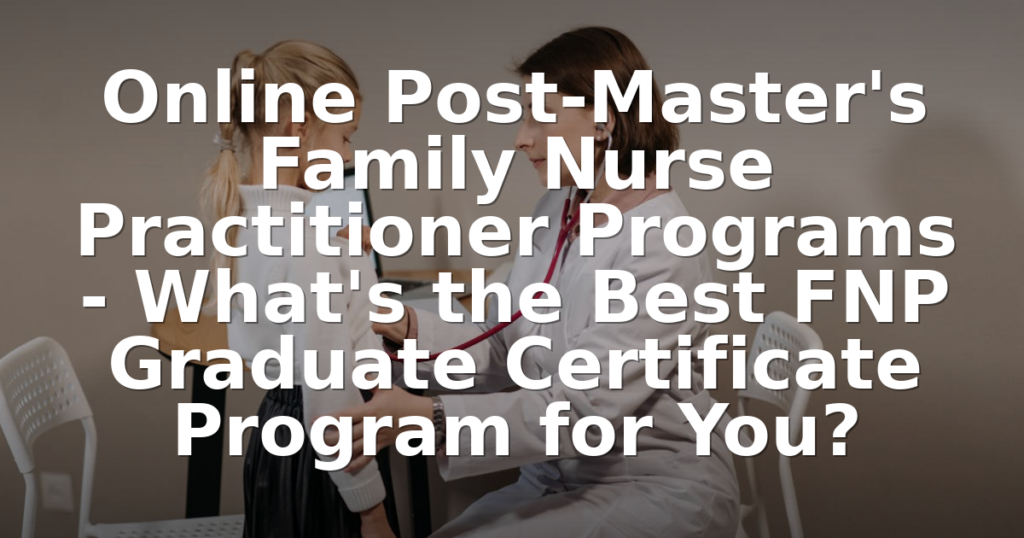 Best Online Post-Master's FNP Certificate Programs (2026 ...