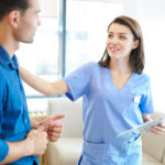 Family Nurse Practitioner greeting patient