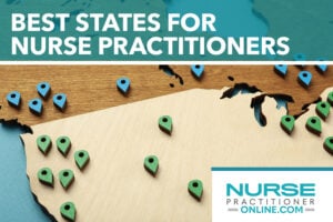 Map of the US representing best states for NP