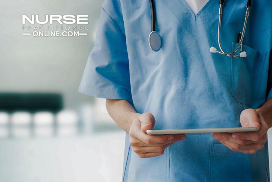 Emergency Medicine Nurse Practitioner on a tablet