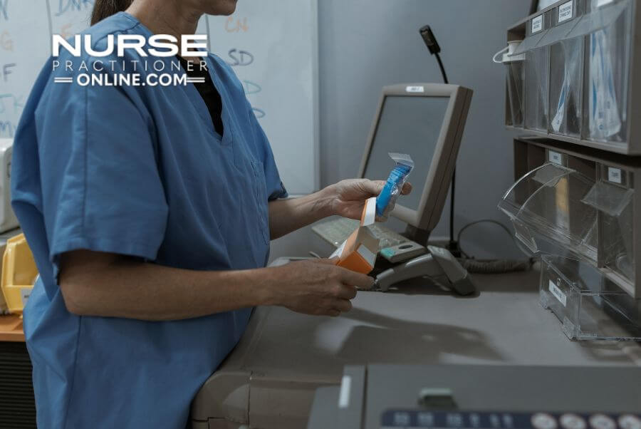 Emergency Medicine Nurse Practitioner administering medication