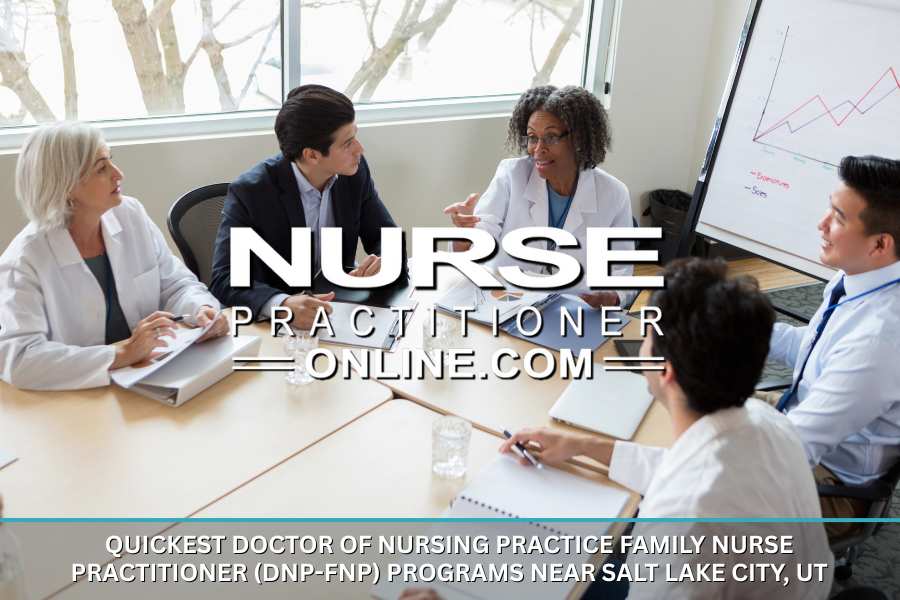 A group of medical and business professionals sit at a table and consult data.