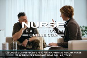 A PMHNP meets with an adult patient in an office medical space.