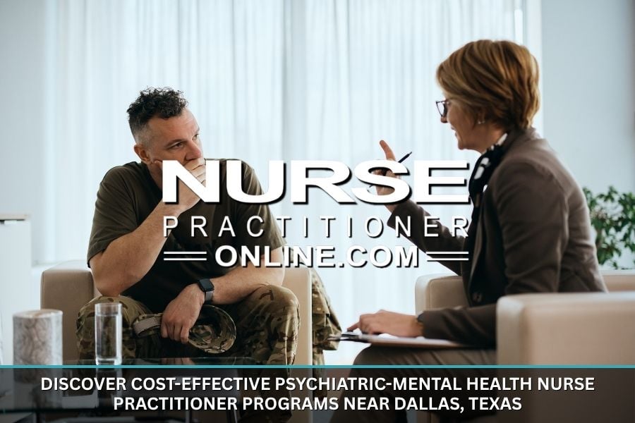 A PMHNP meets with an adult patient in an office medical space.