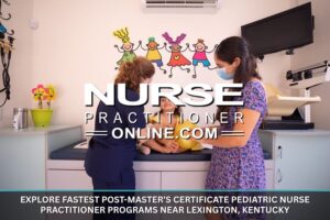A pediatric nurse practitioner meets with a mom and her young child in a medical exam room.