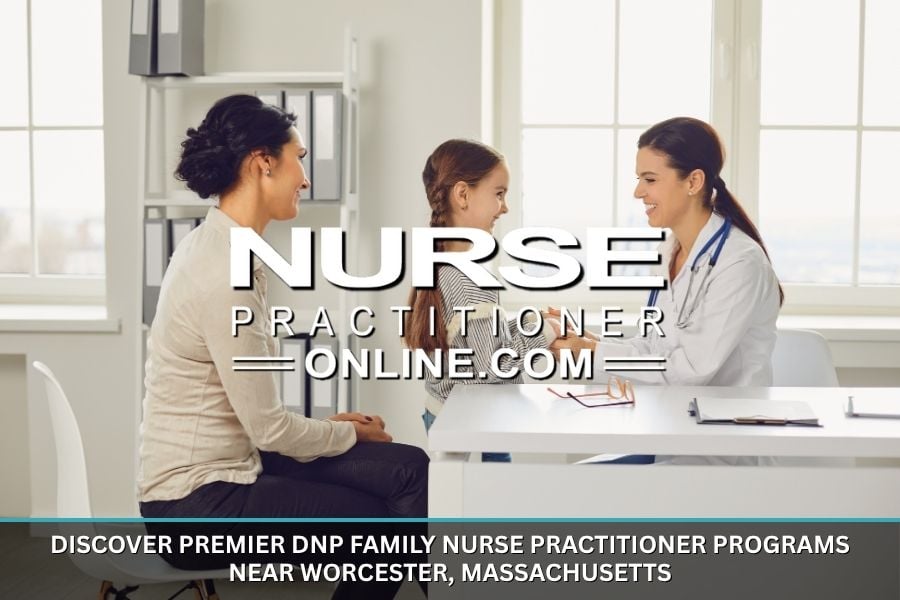 A family nurse practitioner meets with a mother and her young daughter in a medical exam room.