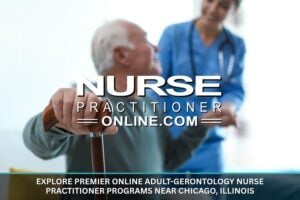 An adult-gerontology nurse practitioner works with an elderly patient.