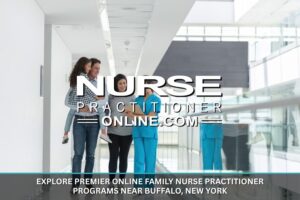 A family of a mother, father, and child, meet with a family nurse practitioner in a hospital.
