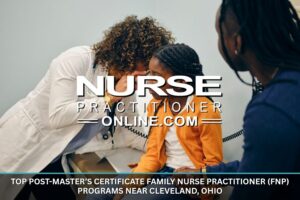 A family nurse practitioner examines a young patient in a medical exam room with her mother looking on.