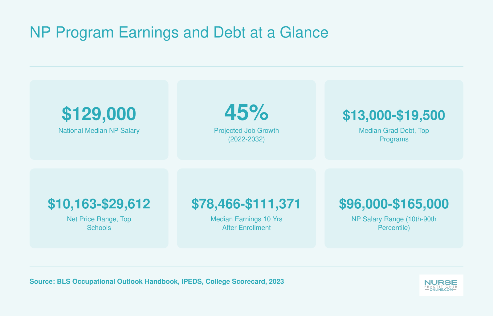 NP Program Earnings and Debt at a Glance