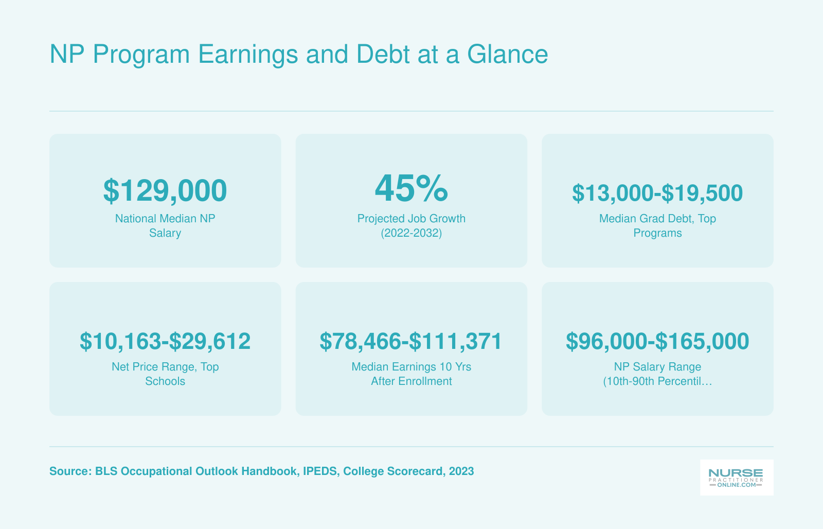 NP Program Earnings and Debt at a Glance