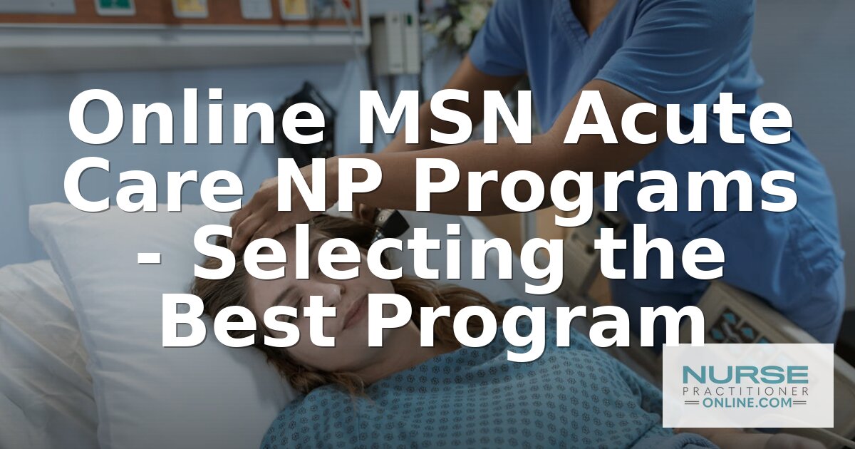 Best Online MSN Acute Care NP Programs (2026)
