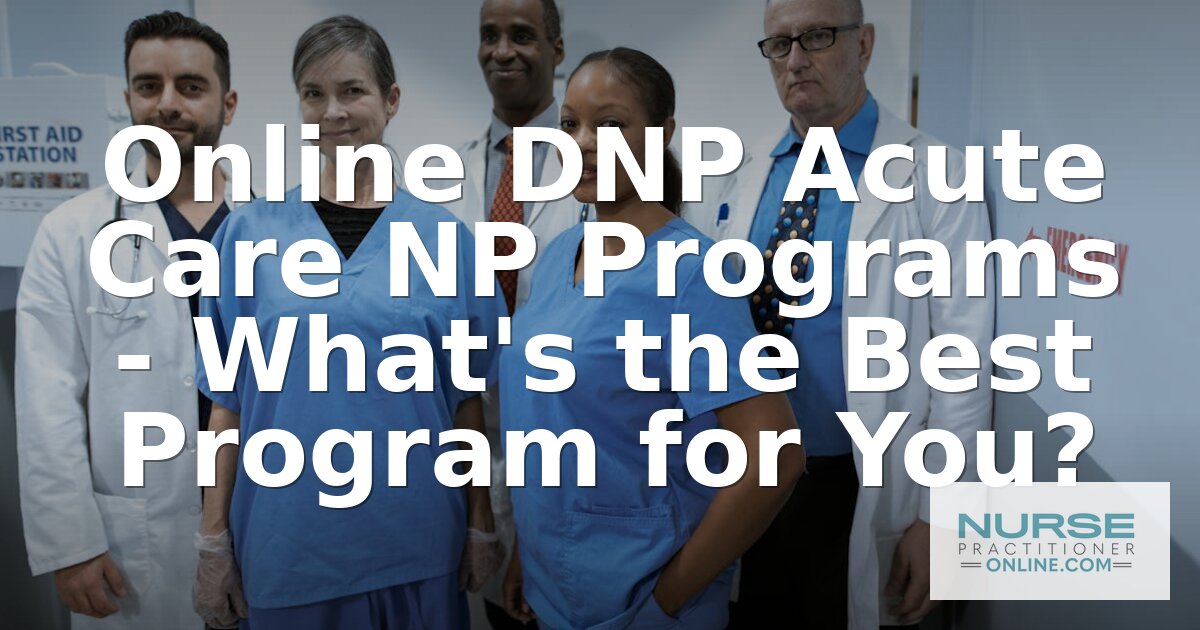 Best Online DNP Acute Care NP Programs (2026 Rankings)